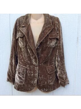 VINTAGE 80s CRUSHED VELVET BLAZER JACKET